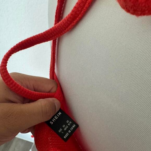 SHEIN Red Cut Out Ruched Bodycon midi Dress - Picture 4 of 4